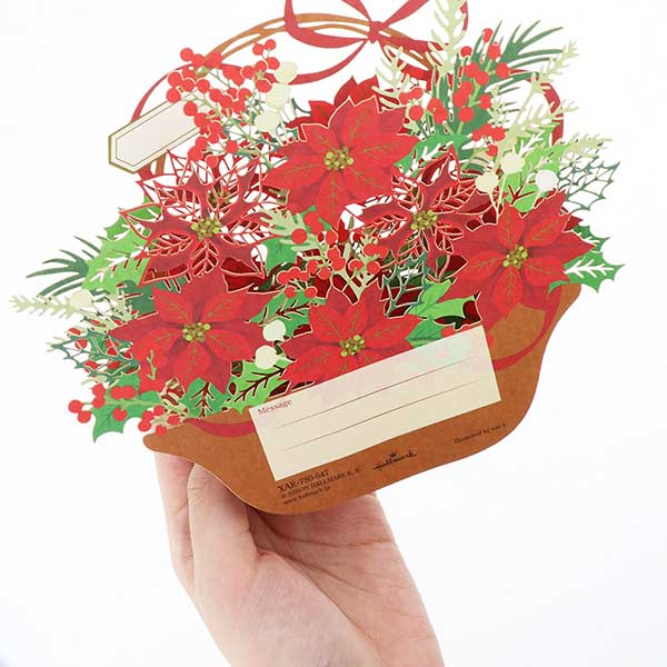 メッセージカード　クリスマス(クリスマス花かご)