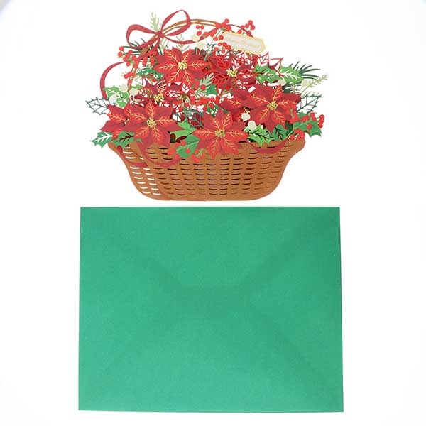 メッセージカード　クリスマス(クリスマス花かご)