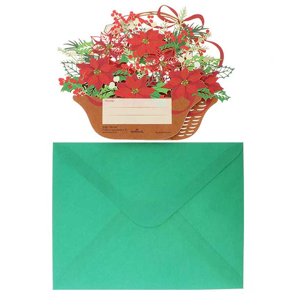 メッセージカード　クリスマス(クリスマス花かご)