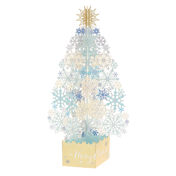 メッセージカード　クリスマス(レーザー結晶ツリー)
