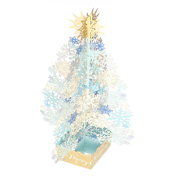 メッセージカード　クリスマス(レーザー結晶ツリー)