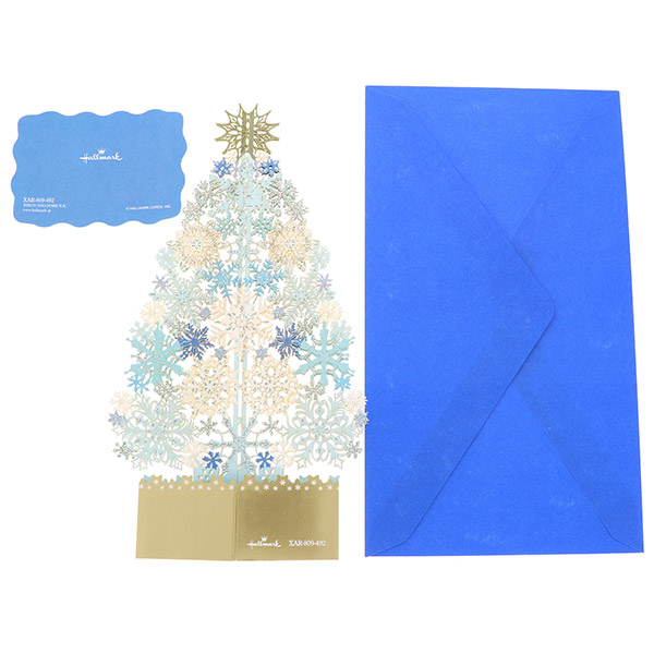 メッセージカード　クリスマス(レーザー結晶ツリー)