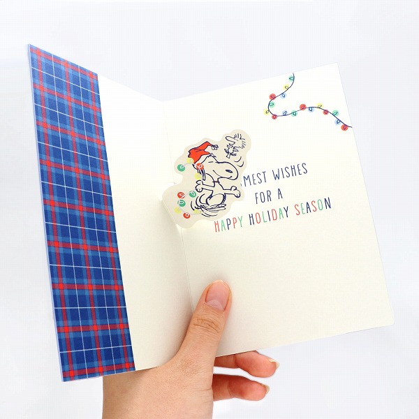メッセージカード　クリスマス(SNOOPY Merry&Bright)