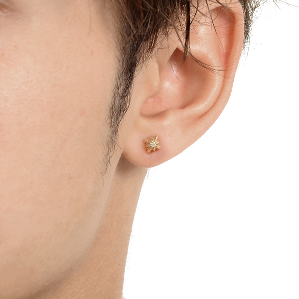 イエローゴールドピアス(片耳用)