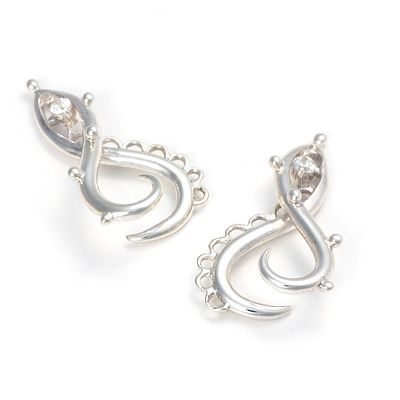 シルバーイヤーピンイヤリング