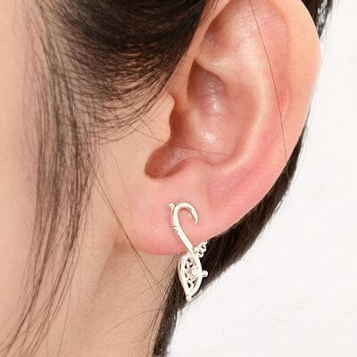 シルバーイヤーピンイヤリング